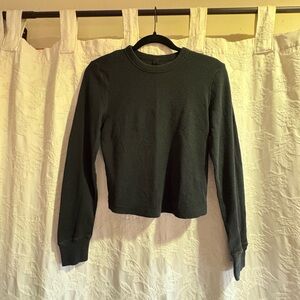 SKIMS Black Thermal Knit Top